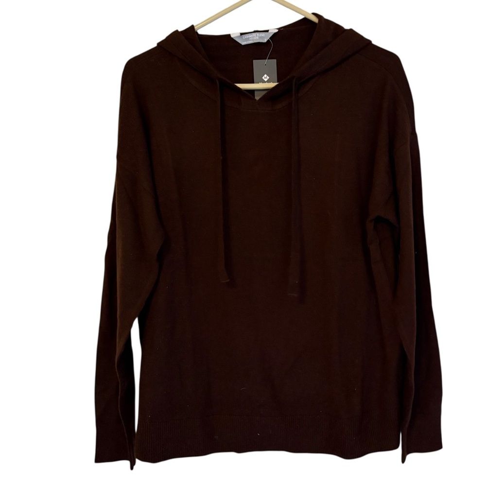 Member’s‎ Mark Cashmere Blend Brown Hoodie Sweater NWT Small